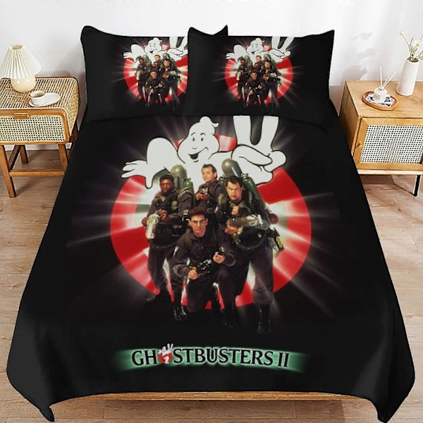 x299 Ghostbusters Påslakanset Mikrofiber Sängkläder 3D-tryckt Lättviktigt 3-delars Täcke Set, 1 Påslakan och 2 Örngott för Barn Pojke 200x200cm 78x78in