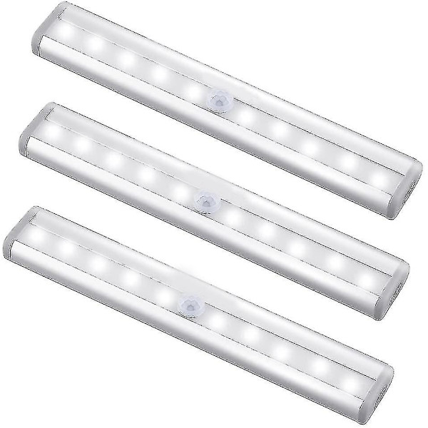 3 kappaleen päivitetty USB-ladattava 10 LED-magneettinen liiketunnistinvalo
