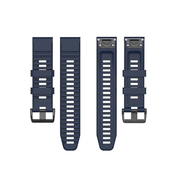 26 mm urheilusilikoniranneke tummansinisellä mustalla soljella Garmin Fenix 6x Pro -laitteeseesi