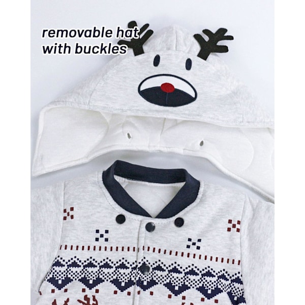 Baby Flickor Pojkar Romper Nyfödd Tjock Snödräkt Höst Vinter Spädbarn Overall Outfit 6 Månader Vin 66 White