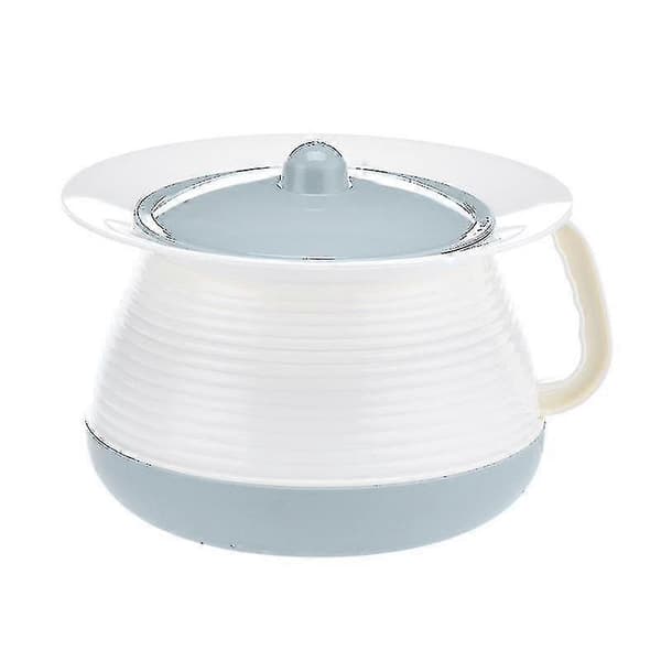 1 pc. Elderly Plastic Pot Household Spittoon Simple Spittoon with Lid Handle Blue