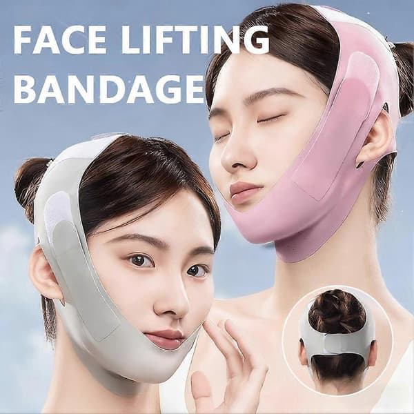 Återanvändbart V-format lyftande ansiktslyftningsbandage P6B7 purple 1pcs
