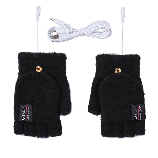 USB-uppvärmda elektriska handskar med halvfinger