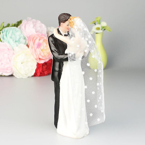 Brudepar Figur i Harpiks til Bryllupskage Topper Romantiske Kage Toppere til Bryllup Forlovelse Jubilæumsfester