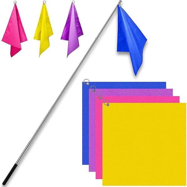 Ridträningsflagga 4 delar Ridträningsutrustning Nylon Ingen flaggstång Xinda Yellow Pink Purple Dark Blue