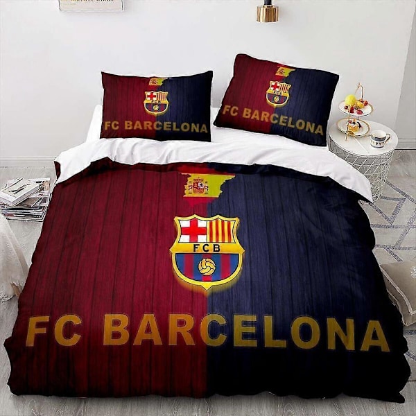 v2486 Sengetøy FC Barcelona Fotballklubb Logo Fargerikt Dynetrekksett Hjemmetekstiler Sengetøy IU2486 200x200cm 78x78in