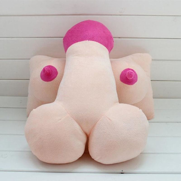 Kreativt Tricky Plysj Pude Store Pupper Myk Solid Bryst Leke Pude Gave Dick Pillow