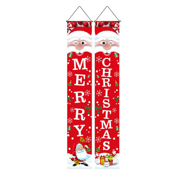 Merry Christmas Couplet Sign Door Wall Banner Hanging Christmas Party Decoration A