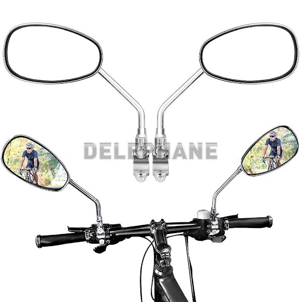 Universal cykel spejl bredt område cykel bakspejl cykling tilbehør rotere cykel spejl til E-bike scooter motorcykel 1Pcs Black-Clamp