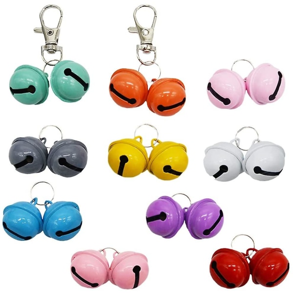 20-pack husdjursklockor i olika färger, 2,2 cm stora, starka och högljudda klockor för hundar och katter, för potträning, berlock till halsband, halsbandshänge