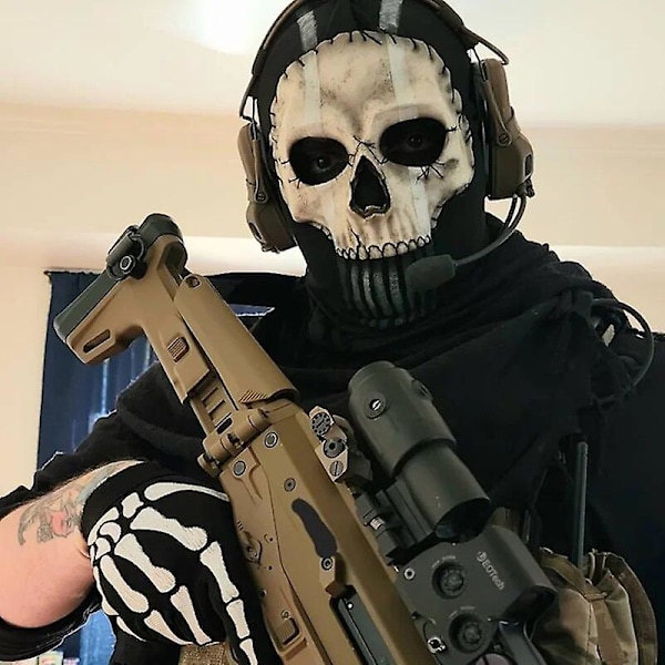 Ghost-maske V2 - Operador MW2 airsoft COD Cosplay Airsoft Taktisk Hodeskalle Fullmaske