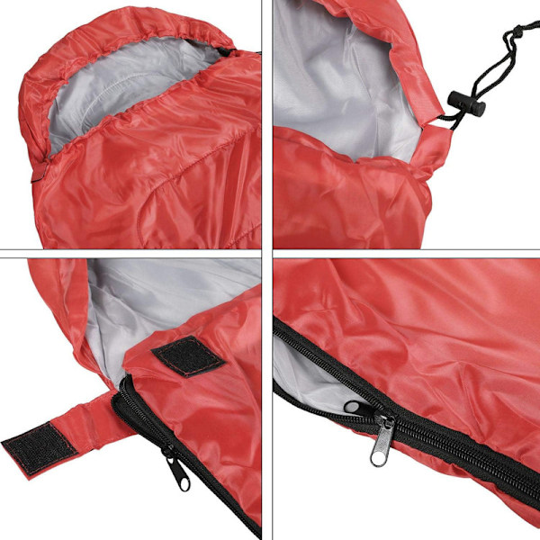 1 st sovsäck för vuxna, enkel vuxen kuvertsovsäck för 3 säsonger, lättviktig för camping och vandring Red