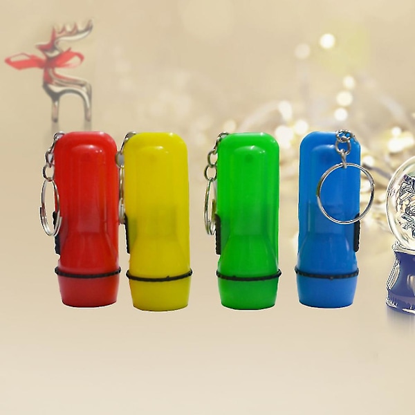12 st Mini Bärbar LED Kraftfull Ficklampa Nyckelring Ficklampa med Uppladdningsbart Inbyggt Batteri-FCY