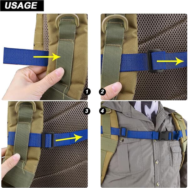 4 Pieces Chest Strap 61 cm x 2.5 cm Adjustable Chest Strap Non-slip Chest Strap for Backpack Quick Release Buckle Durable Quick Release