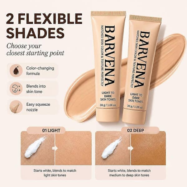 BARVENA Fargeendrende Foundation Matcher Hudfarge og Tekstur Perfekt - 30g #01