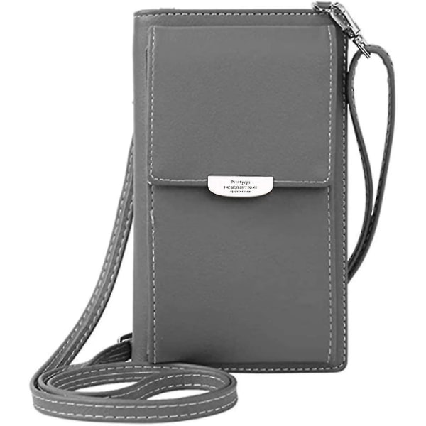 Naisten Messenger-matkapuhelinlaukku, nahkainen lompakko grey