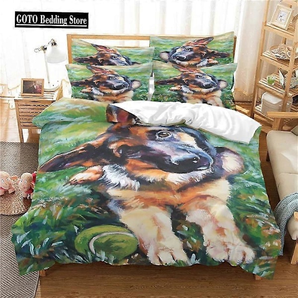 v578 Sängkläder Tryck Djurserie Sängkläder Set Full Enkel Vuxna Barn Påslakan Örngott Hemtextil Sängkläder Varg, Elefant Hund d 3-Delars B 200x200cm 78x78in
