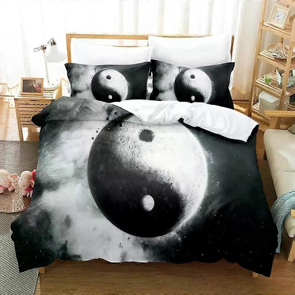 v1971 Sängkläder Färgglada yin och yang gjorda av färgkombinationer Bäddset Enkel Twin Full Queen King Size Vuxen Barn Sovrum Påslakan Set 3-Delar 135x200cm 53x78in