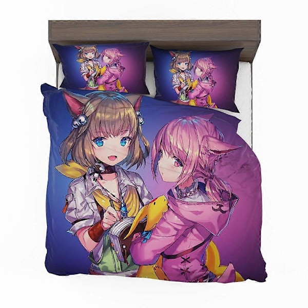 v3950 Sengetøy Anime Jente Final Fantasy Dynetrekksett Sengetøy Dynetrekk Laken IU3950 135x200cm 53x78in