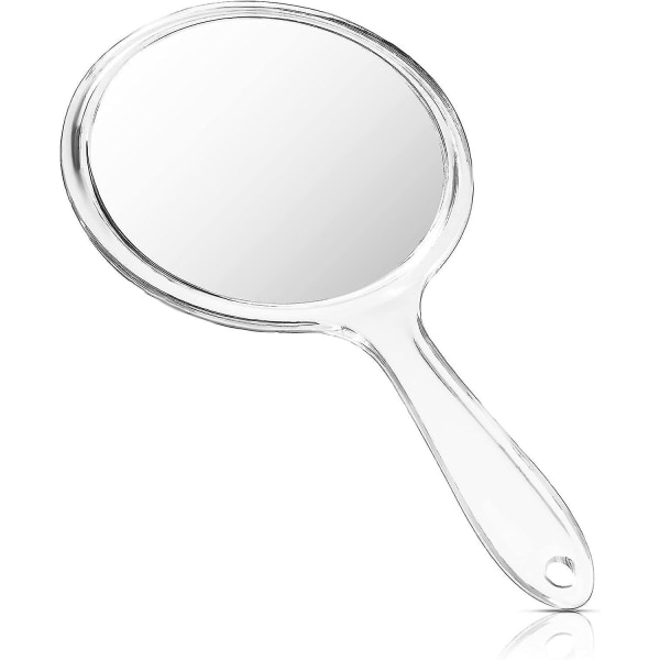 Håndspejl med håndtag, dobbeltsidet håndspejl, 1x/3x forstørrelse, kosmetisk spejl, makeupspejl, multifunktionsspejl, rund form til daglig ma