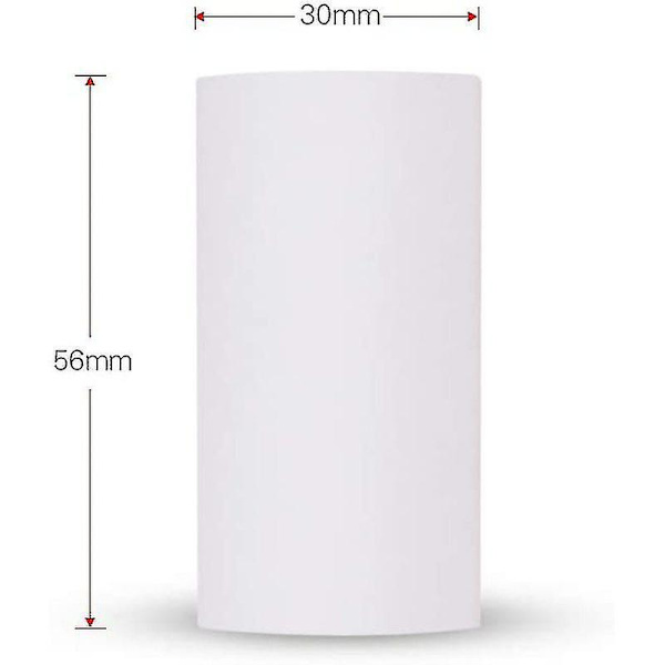 Papperrullar 10 år hållbara termiska papperrullar 56*30mm Bpa-fri svart teckensnitt för Peripage A6/a8/p6 Paperang P1/p2 Therm