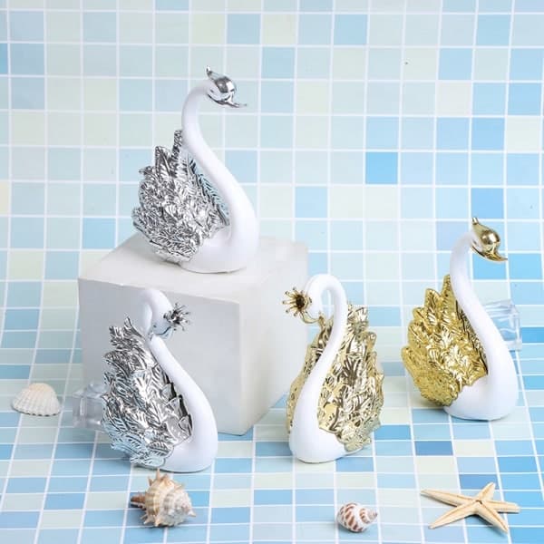 2 stk Romantisk Krone Svanekake Topper Kake Dessert Baking Dekor Gull