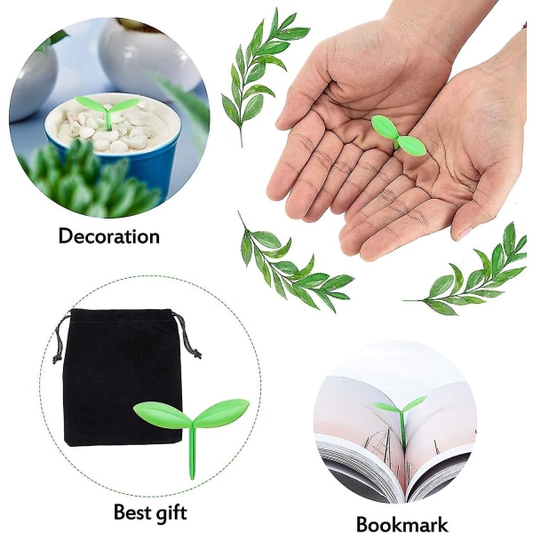 Gröna bokmärken Mini gröna grodd bokmärken Silikon gräs knoppar bokmärken Kreativa presenter för Bo