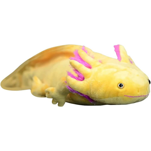 19,6 tum simulerad axolotl plyschleksak kawaii mjuk stoppad djur axolotl plyschkudde docka (gul )