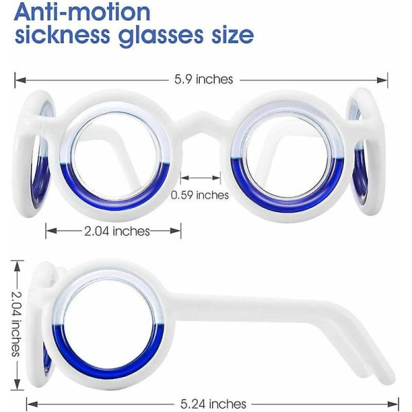 Anti-bevægelsessyge smarte briller, bærbare hævede luftsygebriller til bilsyge, søsyge, rejser, spil, kvalmelindring, linseløs væske