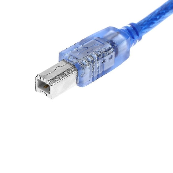 Højhastigheds gennemsigtig blå USB 2.0 printerkabel type A han til type B han Duaf-f 2.6m