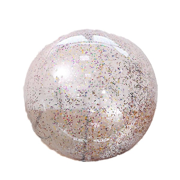 Uppblåsbar strandboll Sequin strandbollar Konfettiglitter Genomskinlig strandboll Simbassängleksaker-transparent