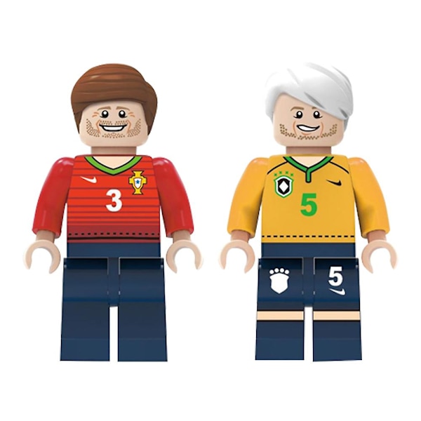 8 stk./sæt fodboldspiller byggeklodser minifigurer legetøj Colorful 8 pc