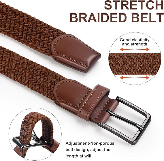 Elastisk flettet belte for barn til golf, ungdoms baseballbelte for gutter og jenter 1” bredt.