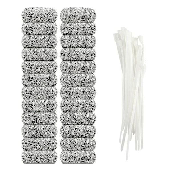 20 stk. Lintfeller Vaskemaskin Lintfelle Snare Vaskemaskin Mesh Vaskeslange Filter Med 20 stk. Kabelbinder 24pcs