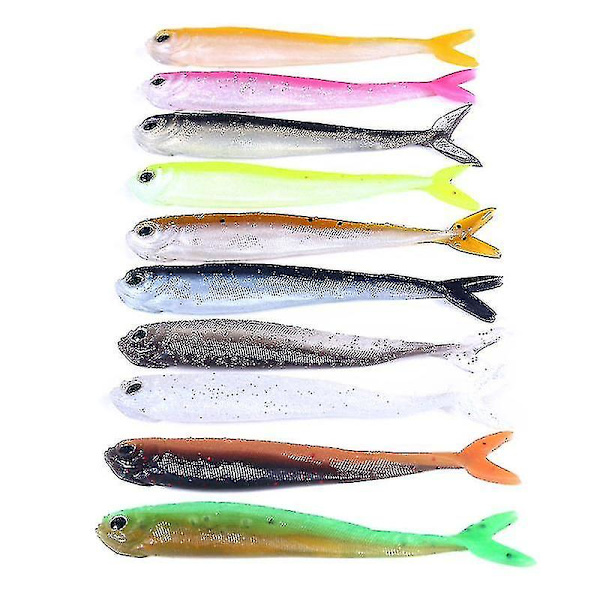 10 st fiskedrag mjukt bete tvåfärgat mjukt bete 8,5 cm-2,6 g