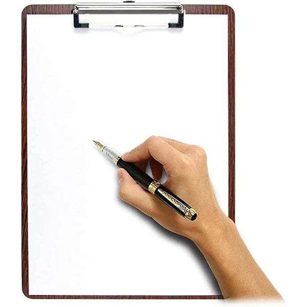 Dww-Clipboard, 5 stk. A4-størrelse clipboardholder, clipboardholder med klips, træ clipboard med klips, clipboard, tyk clipboard, egnet til off