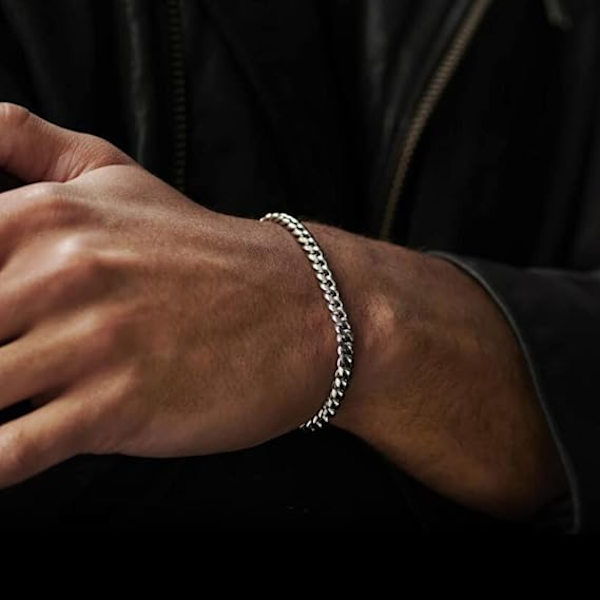 Cubansk Lænke Armbånd til Mænd Kvinder, Massivt Kirurgisk Rustfrit Stål Sølv Guld Sort Kæde Armbånd Hip Hop Kantsten Armbånd