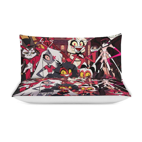 a1053 Hazbin Hotel 3-delt sengesett Mykt, varmt og komfortabelt sengesett med 1 dynetrekk og 2 putetrekk for soverom jfr1053 135x200cm 53x78in