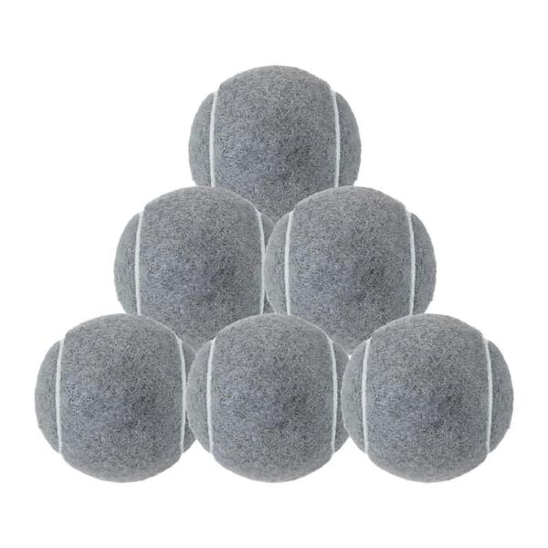 6x Tennis Balls for Beginner Training Durable Practice Balls 2.52\" Dia Grey