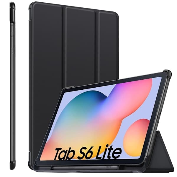 Samsung Galaxy Tab S6 Lite Deksel Støtfanger Tri-Fold Svart Black