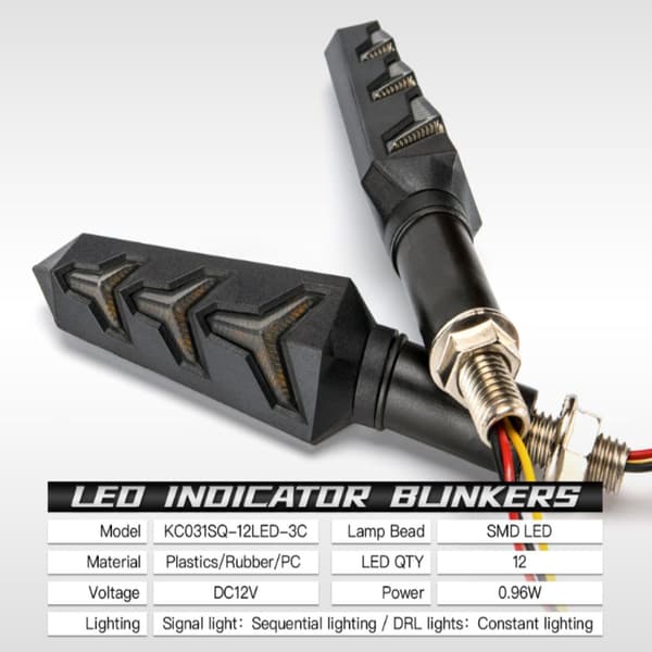 6 stk. Motorcykel Blinklys LED Blinklys Blinklysrelæ