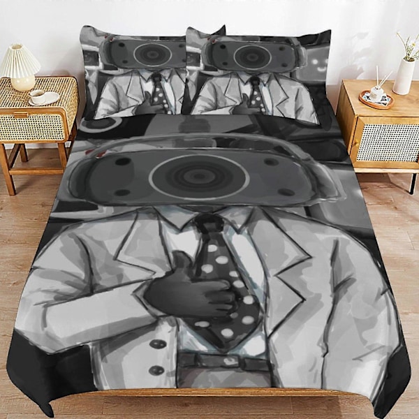c560 Skibidi Toalett Sängkläder Set Påslakan Bekvämt och Lättviktigt Tecknat Sängkläder 3 Delars Sängset Enkel(1 Påslakan och 2 Örngott) hn1143 240x260cm 94x102in