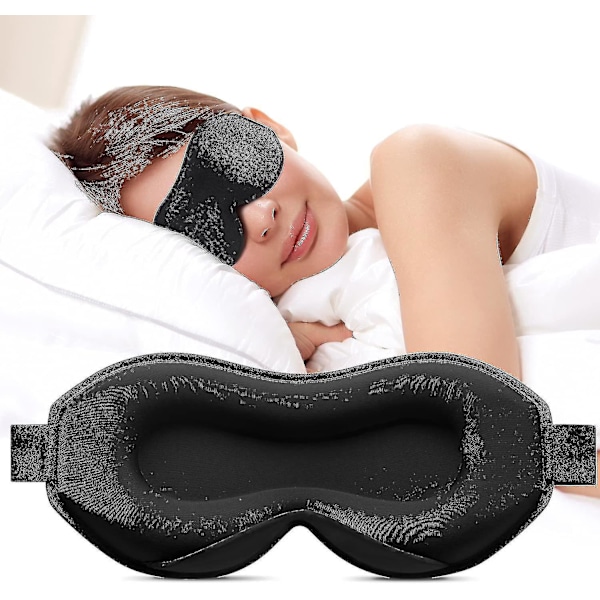 Sömnduk för Kvinnor och Män, 3D Ögonmask för Sidosovare, 100% Silke Mörkläggningsmask Ögonöverdrag för Sömn med Justerbar Band för Yoga Resor