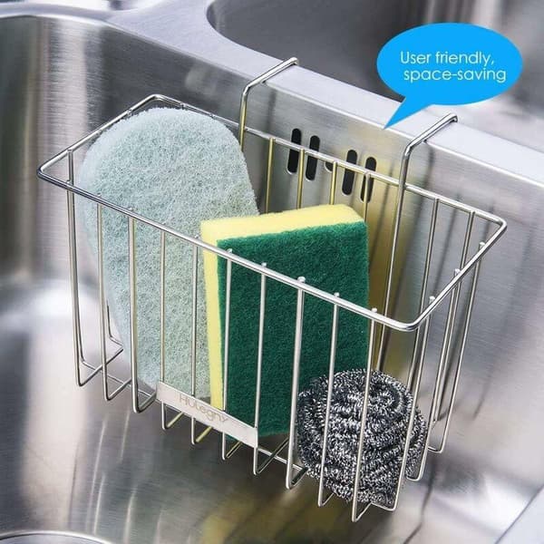 Sponge Dish Rack - Stainless Steel Dish Rack Drain Shelf Organizing Hanging Basket
