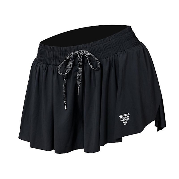 2 i 1 Flowy löparshorts för kvinnor Gym