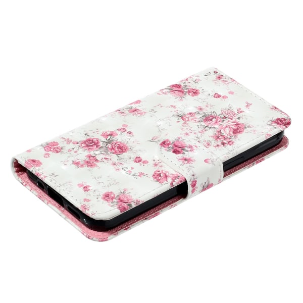 Motorola Moto G14 5g Plånboksfodral i Läder 3d Mönster Folio Cover Roses