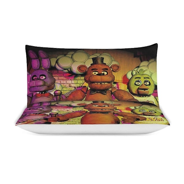 81v Five Nights at Freddy's 3-osainen vuodevaatesetti Lämmin ja mukava pehmeä pussilakanasetti, jossa 1 pussilakana ja 2 tyynyliinaa pojille ja tytöille 135x200cm 53x78in