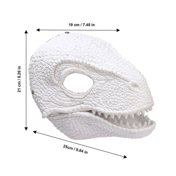 Dinosaurmaske Hovedbeklædning Velociraptor Maske Tyrannosaurus Rex Maske Dinosaur Legetøj Med Åbning Bevægelig Kæbe White