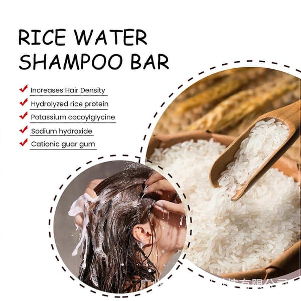 Schampokakor med risvatten och balsamset för hårväxt, ekologisk ingefära och risvatten schampokaka för PH-balanserat hår 2pcs