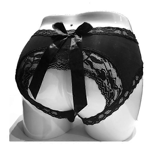 Blonderet Gennemsigtig Tanga med Blonderyg Sexy Åben Skridt Tanga til Sex Bueshorts Culotte Femme Intimt Undertøj Watermelon Red